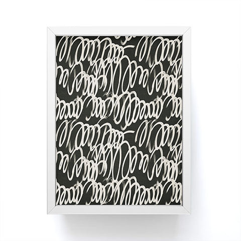 Iveta Abolina Chunky Squiggle Coal Black Framed Mini Art Print