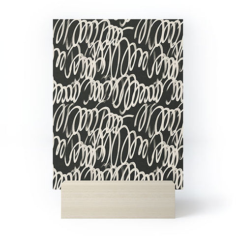 Iveta Abolina Chunky Squiggle Coal Black Mini Art Print
