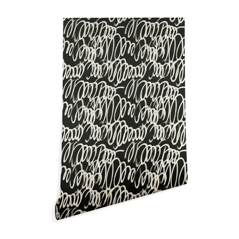 Iveta Abolina Chunky Squiggle Coal Black Wallpaper