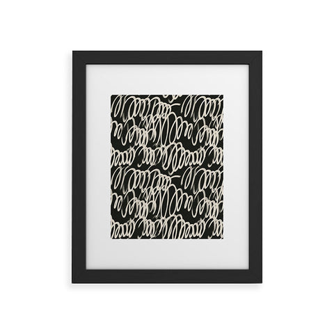 Iveta Abolina Chunky Squiggle Coal Black Framed Art Print