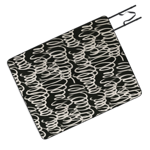 Iveta Abolina Chunky Squiggle Coal Black Picnic Blanket