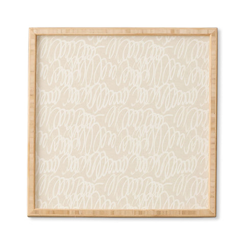 Iveta Abolina Chunky Squiggle Cream Linen Framed Wall Art