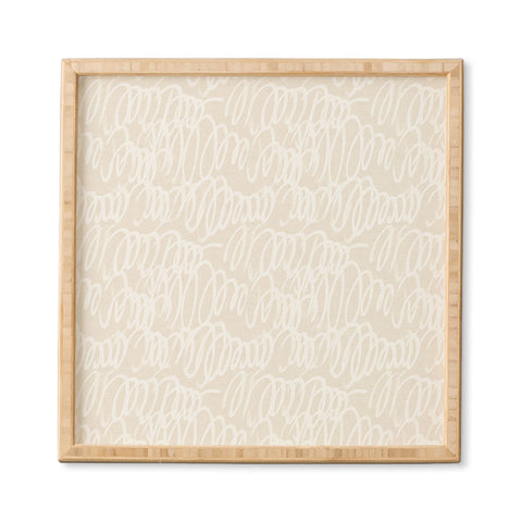 Iveta Abolina Chunky Squiggle Cream Linen Framed Wall Art