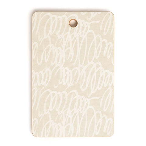 Iveta Abolina Chunky Squiggle Cream Linen Cutting Board Rectangle