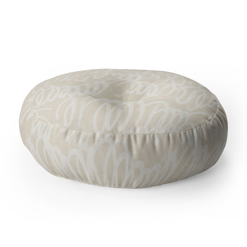 Iveta Abolina Chunky Squiggle Cream Linen Floor Pillow Round