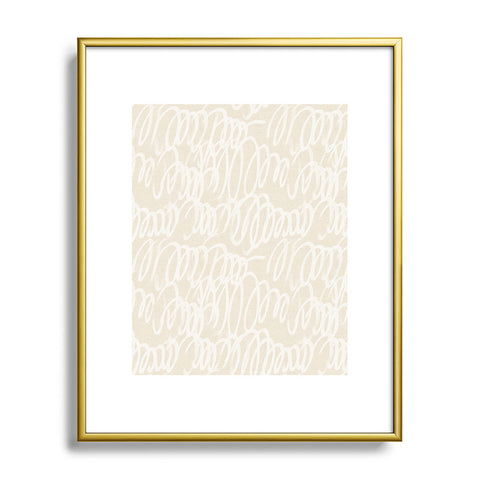 Iveta Abolina Chunky Squiggle Cream Linen Metal Framed Art Print