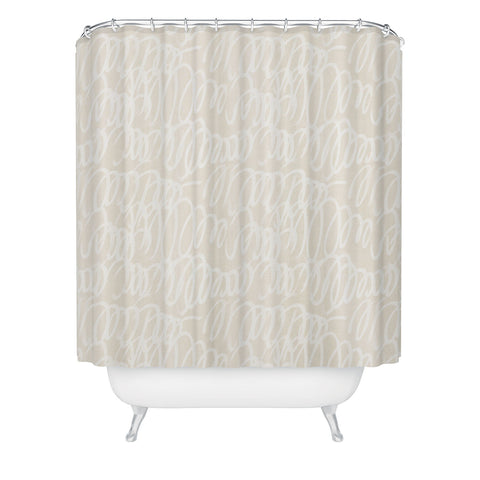 Iveta Abolina Chunky Squiggle Cream Linen Shower Curtain