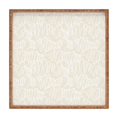 Iveta Abolina Chunky Squiggle Cream Linen Square Tray