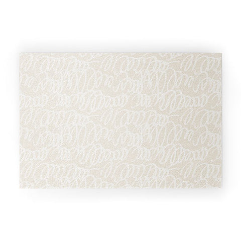 Iveta Abolina Chunky Squiggle Cream Linen Welcome Mat