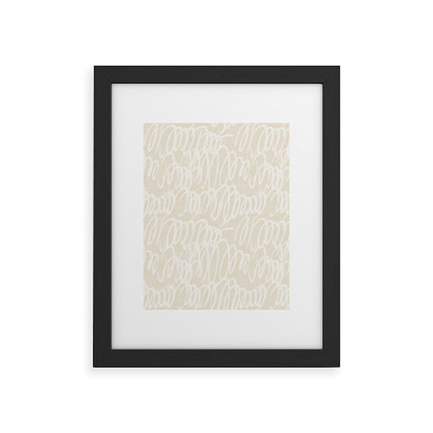 Iveta Abolina Chunky Squiggle Cream Linen Framed Art Print