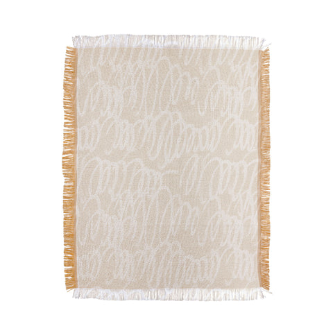 Iveta Abolina Chunky Squiggle Cream Linen Throw Blanket