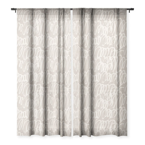Iveta Abolina Chunky Squiggle Dove Grey Sheer Window Curtain