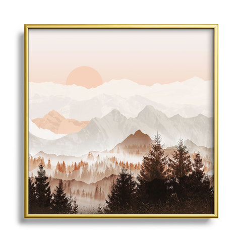Iveta Abolina Cinnamon Peak Metal Square Framed Art Print