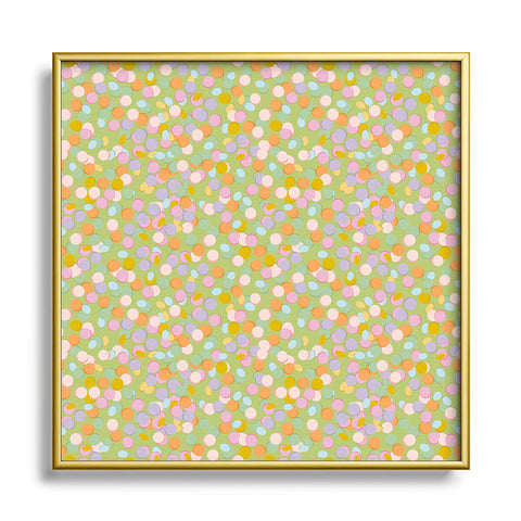 Iveta Abolina Confetti Salad Green Metal Square Framed Art Print