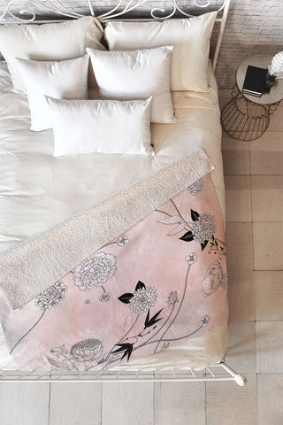 Iveta Abolina Coral Dust Fleece Throw Blanket