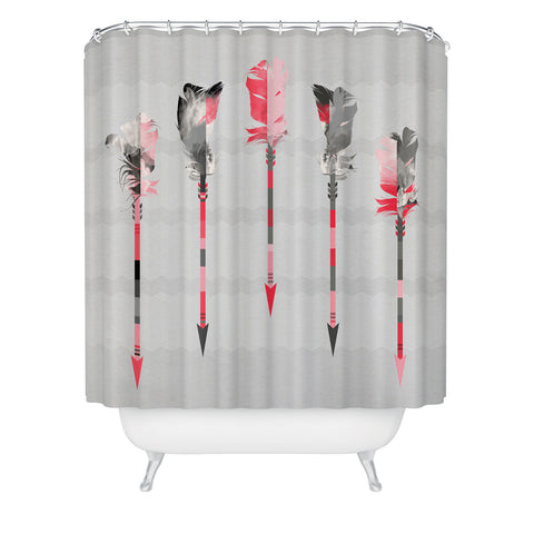 Iveta Abolina Coral Feathers Shower Curtain