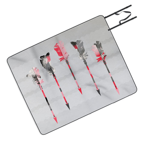 Iveta Abolina Coral Feathers Picnic Blanket