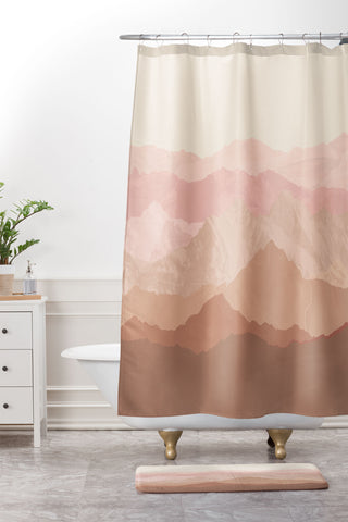 Iveta Abolina Coral Spice Shower Curtain And Mat