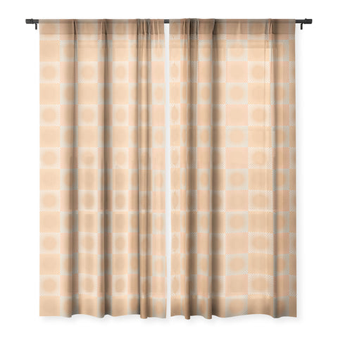 Iveta Abolina Coral Sun Check Sheer Window Curtain