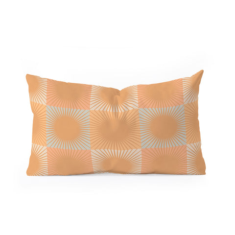 Iveta Abolina Coral Sun Check Oblong Throw Pillow