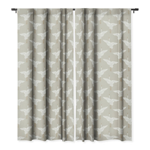 Iveta Abolina Cranes Neutral 2 Blackout Window Curtain