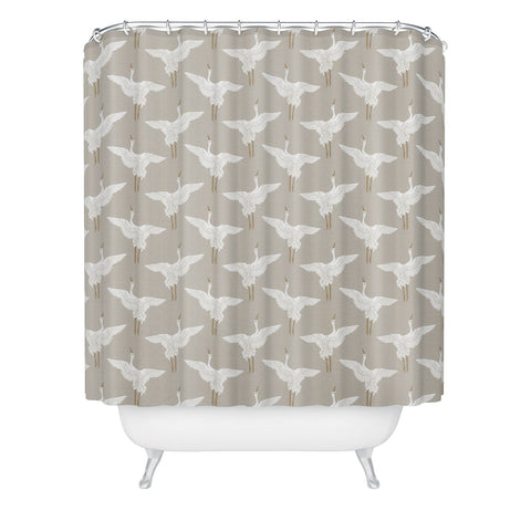 Iveta Abolina Cranes Neutral 2 Shower Curtain