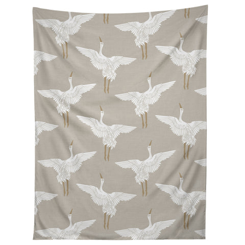 Iveta Abolina Cranes Neutral 2 Tapestry