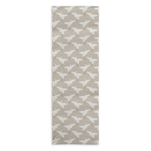 Iveta Abolina Cranes Neutral 2 Yoga Towel