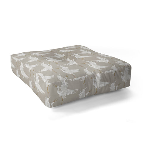 Iveta Abolina Cranes Neutral Floor Pillow Square