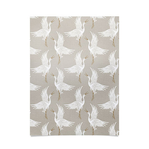 Iveta Abolina Cranes Neutral Poster