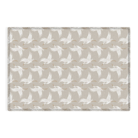 Iveta Abolina Cranes Neutral Outdoor Rug