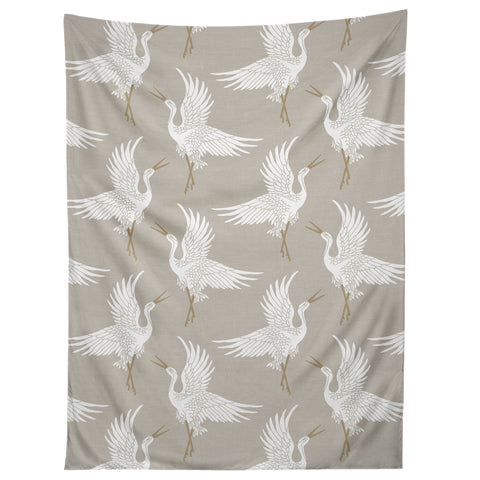 Iveta Abolina Cranes Neutral Tapestry