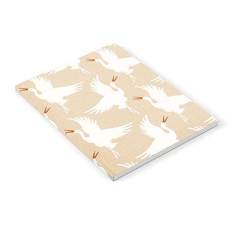Iveta Abolina Cream Cranes Tan Notebook