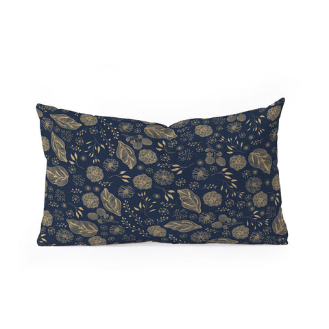 Iveta Abolina Crystalline Water Navy Oblong Throw Pillow