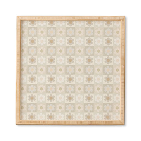 Iveta Abolina Daisy Check Neutral Framed Wall Art