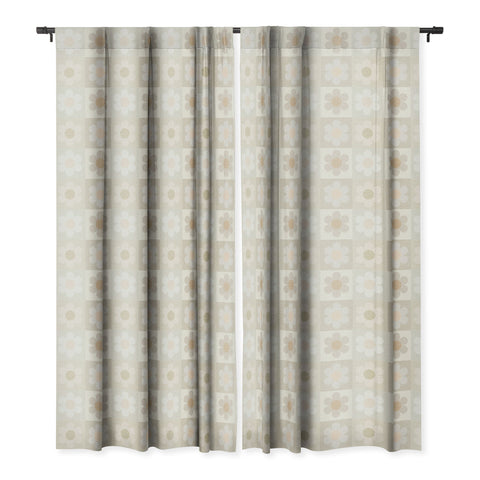 Iveta Abolina Daisy Check Neutral Blackout Window Curtain