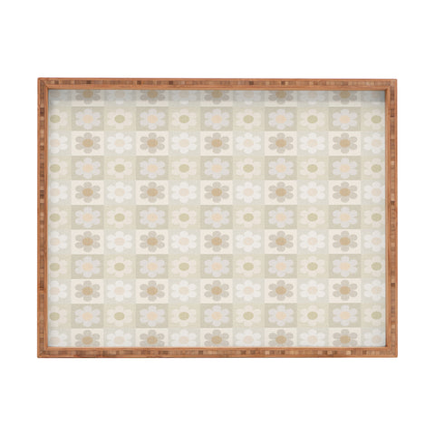 Iveta Abolina Daisy Check Neutral Rectangular Tray