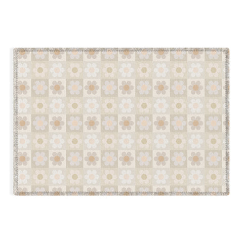 Iveta Abolina Daisy Check Neutral Outdoor Rug
