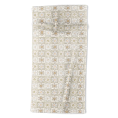 Iveta Abolina Daisy Check Neutral Beach Towel