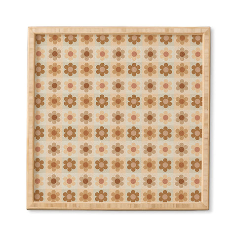 Iveta Abolina Daisy Check Terracotta Medium Framed Wall Art
