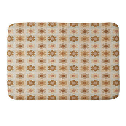 Iveta Abolina Daisy Check Terracotta Medium Memory Foam Bath Mat