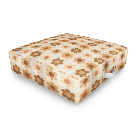 Iveta Abolina Daisy Check Terracotta Medium Outdoor Floor Cushion