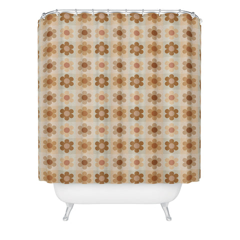 Iveta Abolina Daisy Check Terracotta Medium Shower Curtain