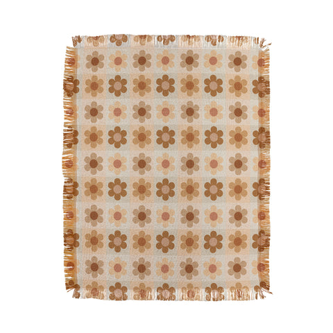 Iveta Abolina Daisy Check Terracotta Medium Throw Blanket