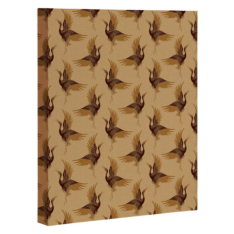 Iveta Abolina Deep Brown Cranes Cider 2 Art Canvas
