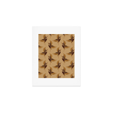 Iveta Abolina Deep Brown Cranes Cider 2 Art Print