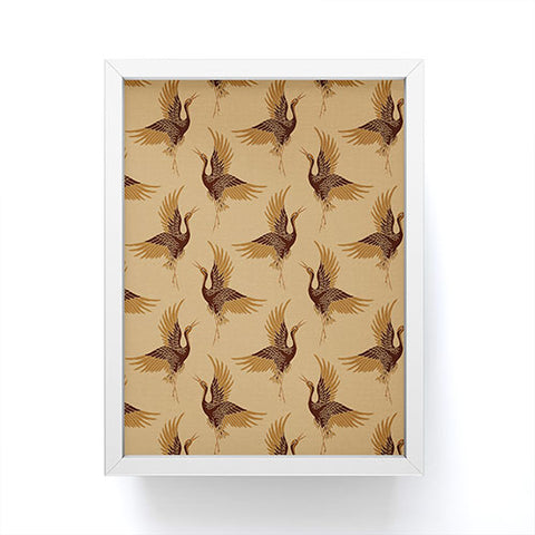 Iveta Abolina Deep Brown Cranes Cider 2 Framed Mini Art Print