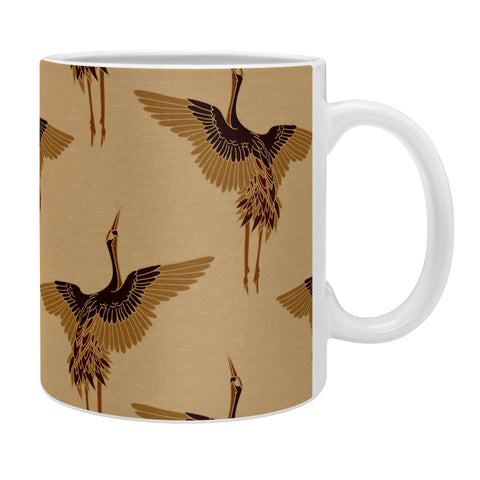 Iveta Abolina Deep Brown Cranes Cider Coffee Mug