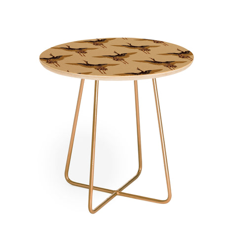 Iveta Abolina Deep Brown Cranes Cider Round Side Table