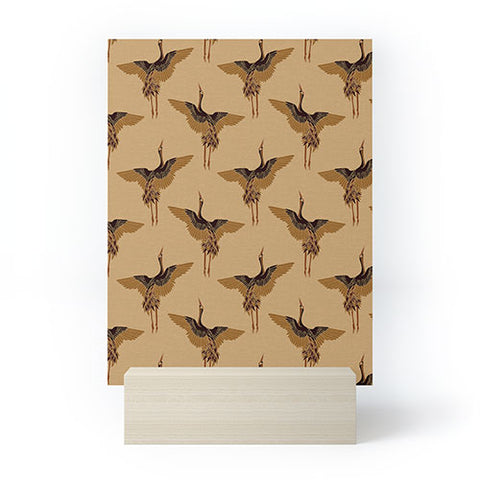 Iveta Abolina Deep Brown Cranes Cider Mini Art Print